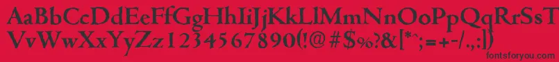 Czcionka CambridgeantiqueBold – czarne czcionki na czerwonym tle