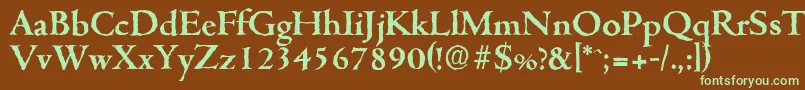 CambridgeantiqueBold Font – Green Fonts on Brown Background