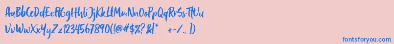 Pastelle DEMO Font – Blue Fonts on Pink Background