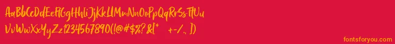Pastelle DEMO Font – Orange Fonts on Red Background
