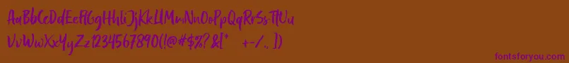 Pastelle DEMO-Schriftart – Violette Schriften auf braunem Hintergrund