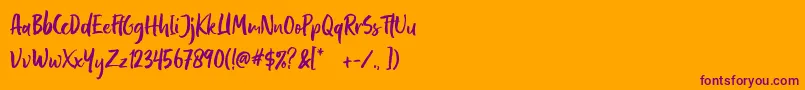Pastelle DEMO Font – Purple Fonts on Orange Background