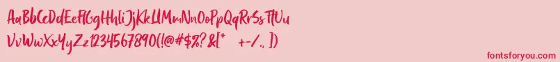 Pastelle DEMO Font – Red Fonts on Pink Background