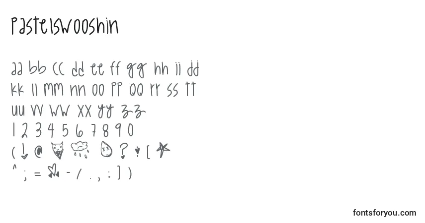 PastelSwooshin (136541)フォント–アルファベット、数字、特殊文字