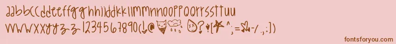 fuente PastelSwooshin – Fuentes Marrones Sobre Fondo Rosa