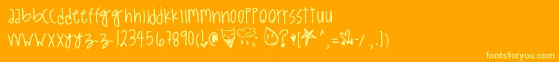 Więcej informacji o czcionce PastelSwooshin Czcionka PastelSwooshin – żółte czcionki na pomarańczowym tle