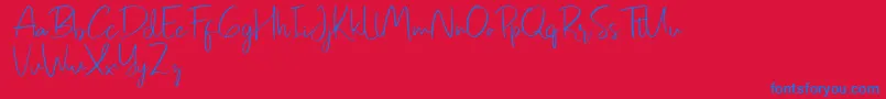 Pastelyn-fontti – siniset fontit punaisella taustalla