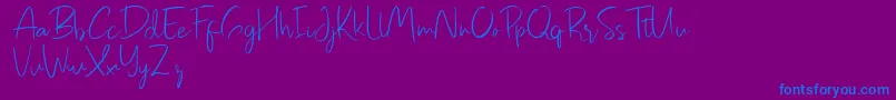 Fonte Pastelyn – fontes azuis em um fundo violeta