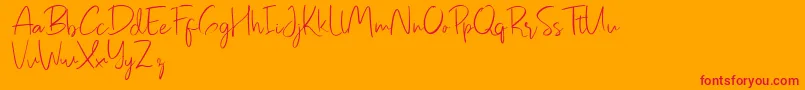Шрифт Pastelyn – красные шрифты на оранжевом фоне