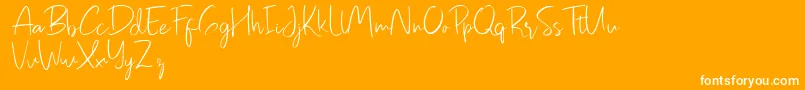 Pastelyn-Schriftart – Weiße Schriften auf orangefarbenem Hintergrund