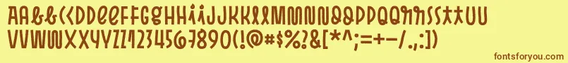 Шрифт Pasto Print Bold – коричневые шрифты на жёлтом фоне