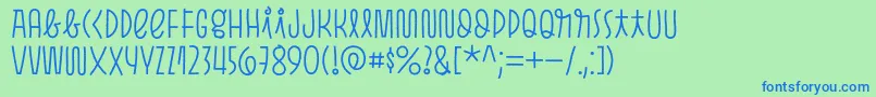 Pasto Print Light Font – Blue Fonts on Green Background