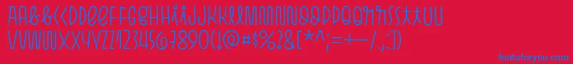 Pasto Print Light Font – Blue Fonts on Red Background