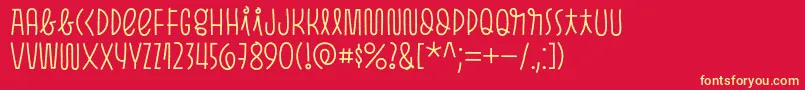 Pasto Print Light Font – Yellow Fonts on Red Background