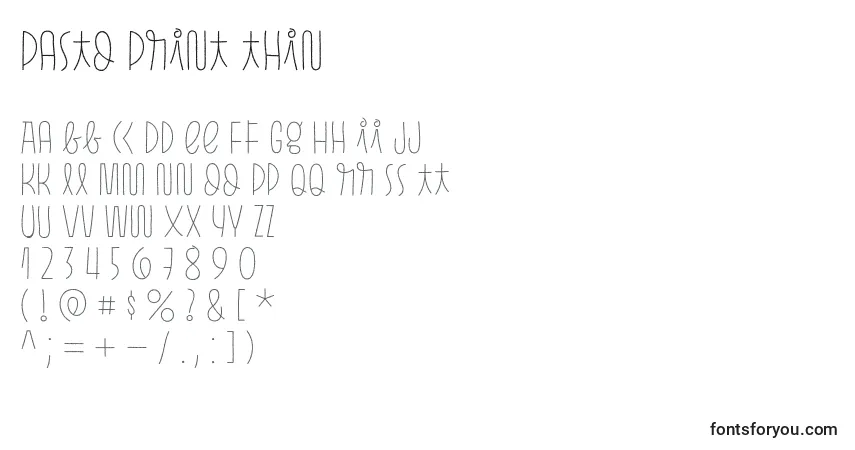 Fuente Pasto Print Thin - alfabeto, números, caracteres especiales