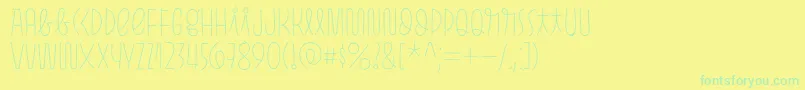 Czcionka Pasto Print Thin – zielone czcionki na żółtym tle