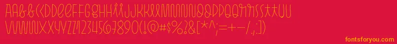 Pasto Print Thin Font – Orange Fonts on Red Background