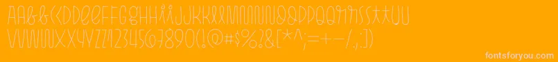 フォントPasto Print Thin – オレンジの背景にピンクのフォント