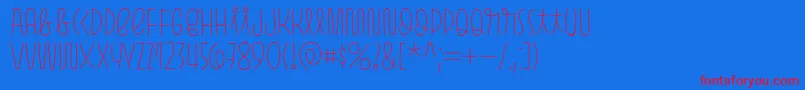 Pasto Print Thin Font – Red Fonts on Blue Background