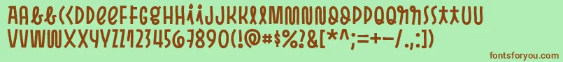 Pasto Sharp Bold Font – Brown Fonts on Green Background