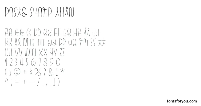 Fuente Pasto Sharp Thin - alfabeto, números, caracteres especiales