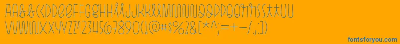 Pasto Sharp Thin-Schriftart – Blaue Schriften auf orangefarbenem Hintergrund