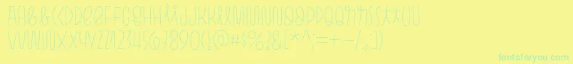 Pasto Sharp Thin Font – Green Fonts on Yellow Background