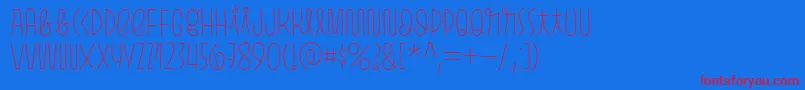 Pasto Sharp Thin-Schriftart – Rote Schriften auf blauem Hintergrund