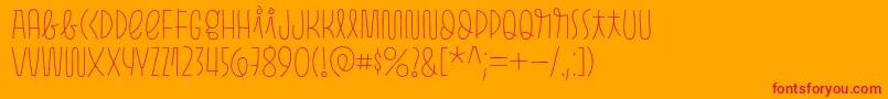 Pasto Sharp Thin Font – Red Fonts on Orange Background