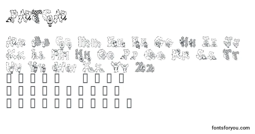 Schriftart PATCA    (136552) – Alphabet, Zahlen, spezielle Symbole