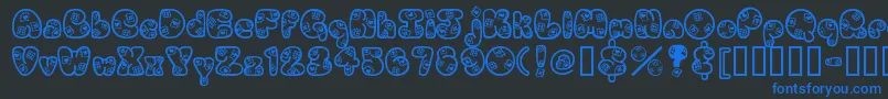 フォントPatches – 黒い背景に青い文字