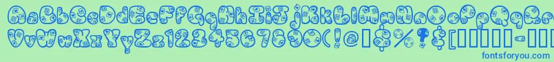 fuente Patches – Fuentes Azules Sobre Fondo Verde