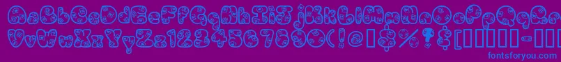 fuente Patches – Fuentes Azules Sobre Fondo Morado