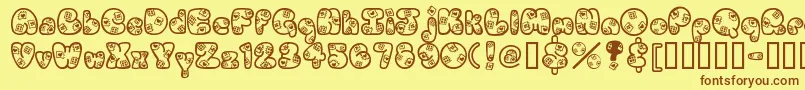 Fonte Patches – fontes marrons em um fundo amarelo