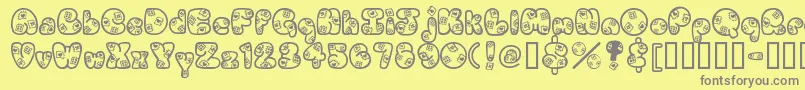 フォントPatches – 黄色の背景に灰色の文字