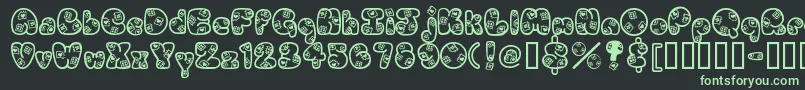 Patches-Schriftart – Grüne Schriften auf schwarzem Hintergrund