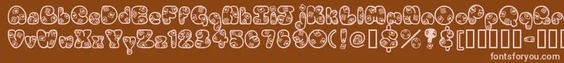 Czcionka Patches – różowe czcionki na brązowym tle