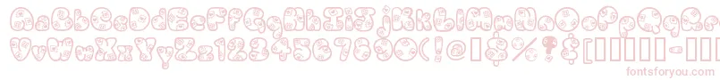 Patches-Schriftart – Rosa Schriften auf weißem Hintergrund
