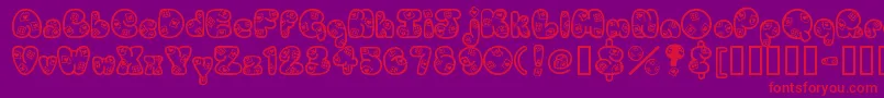 Patches Font – Red Fonts on Purple Background