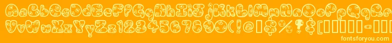 Patches Font – Yellow Fonts on Orange Background