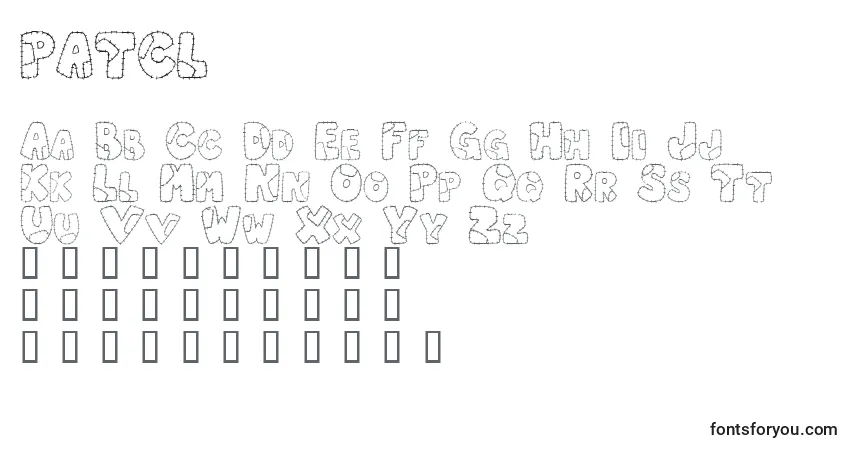 A fonte PATCL    (136554) – alfabeto, números, caracteres especiais