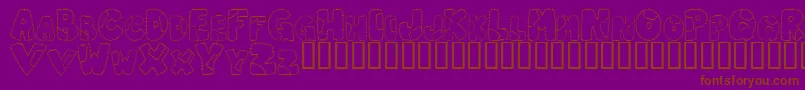 PATCL   -Schriftart – Braune Schriften auf violettem Hintergrund