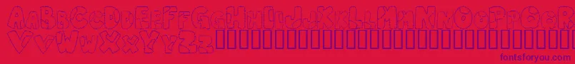 PATCL   -fontti – violetit fontit punaisella taustalla