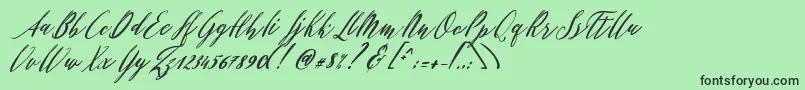 Patricia Script-Schriftart – Schwarze Schriften auf grünem Hintergrund