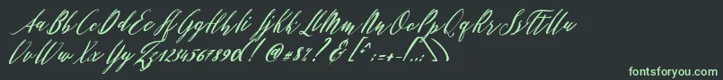 Patricia Script Font – Green Fonts on Black Background