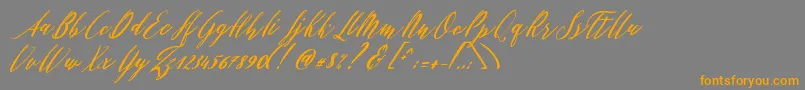 Fonte Patricia Script – fontes laranjas em um fundo cinza