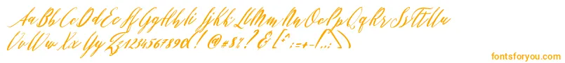 Fonte Patricia Script – fontes laranjas em um fundo branco