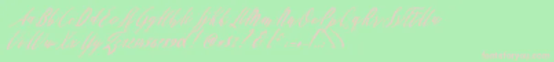 Patricia Script-Schriftart – Rosa Schriften auf grünem Hintergrund