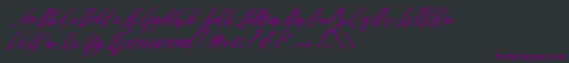 Police Patricia Script – polices violettes sur fond noir
