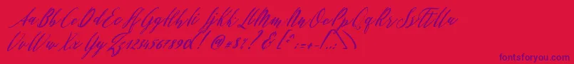 Patricia Script Font – Purple Fonts on Red Background